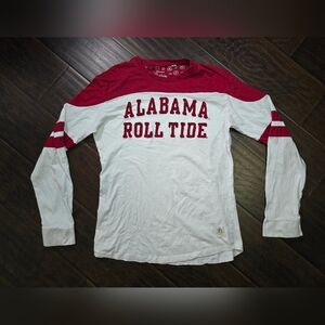Alabama Roll Ride Red White Pressbox Stripe Long Sleeve Tee Medium
